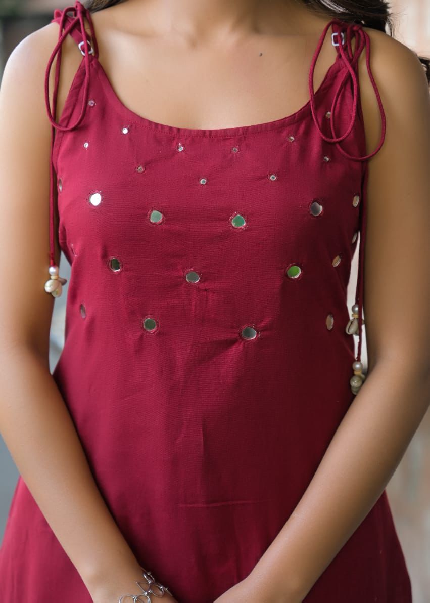 Spaghetti Sleeveless Kurta Palazzo Set