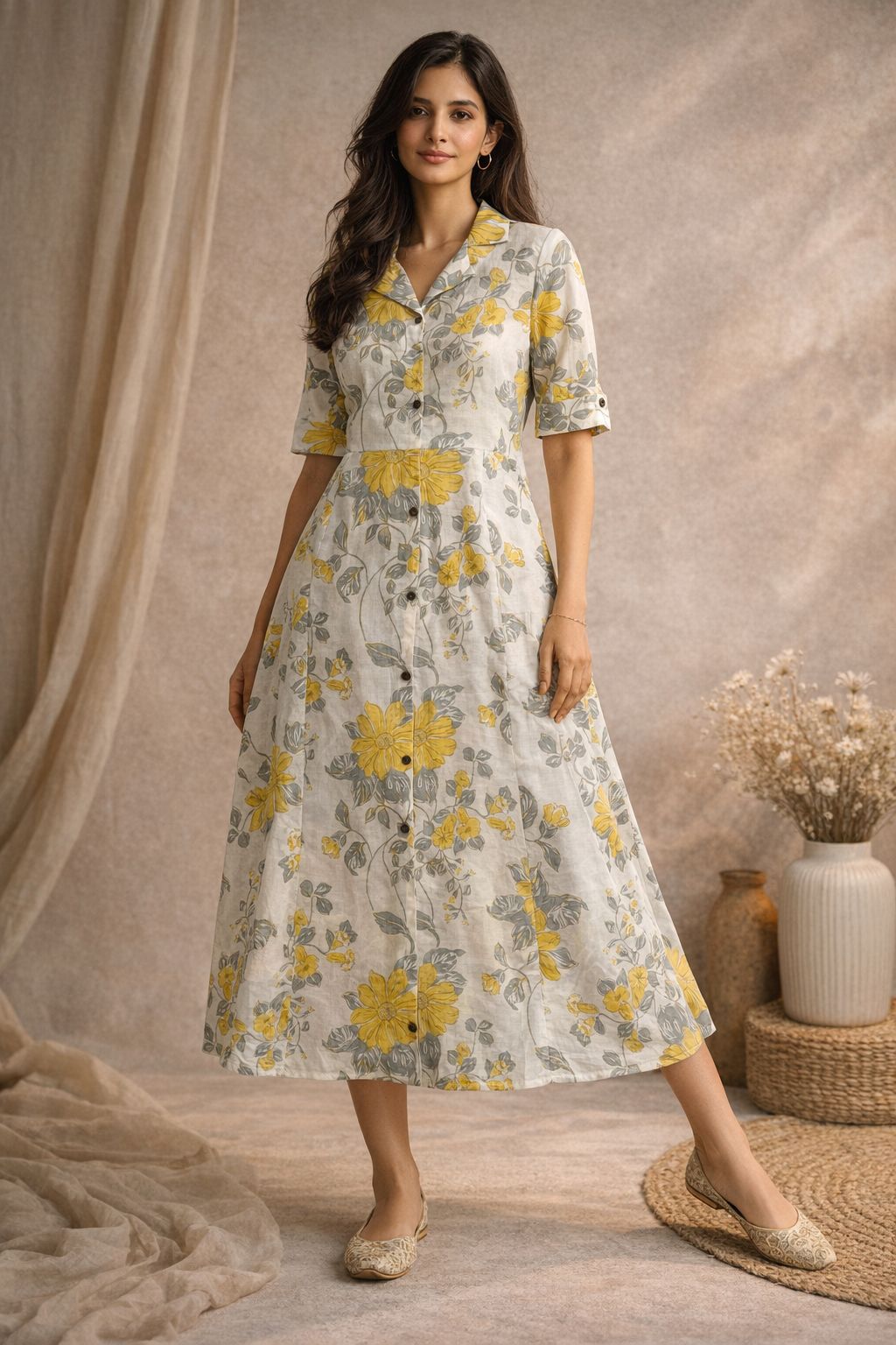 Floral Middy Dress