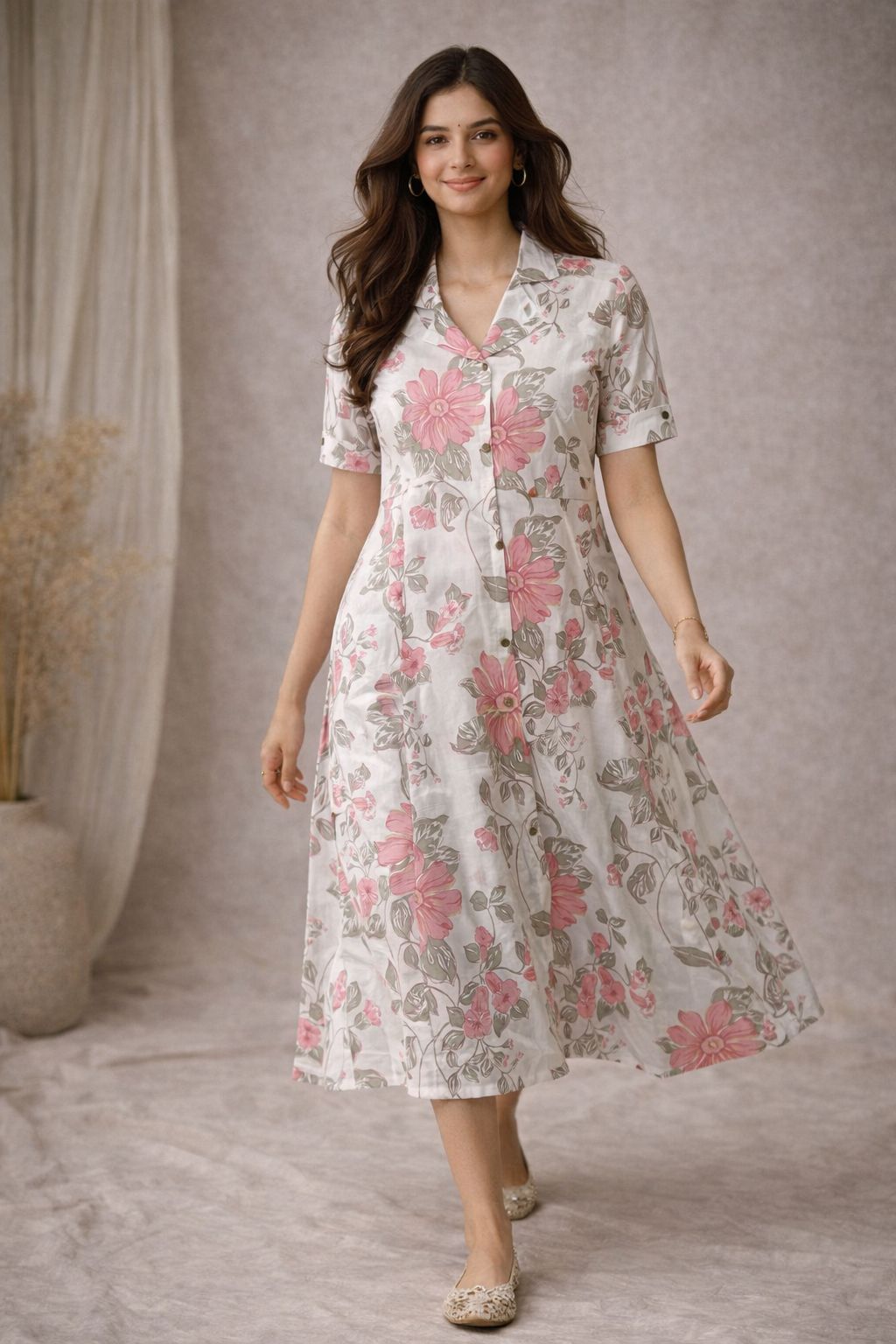 Floral Middy Dress