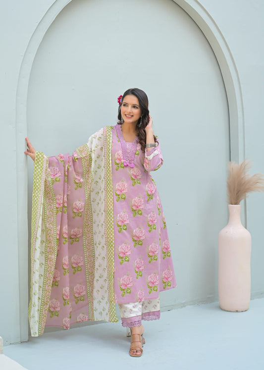 Floral print kurta Set